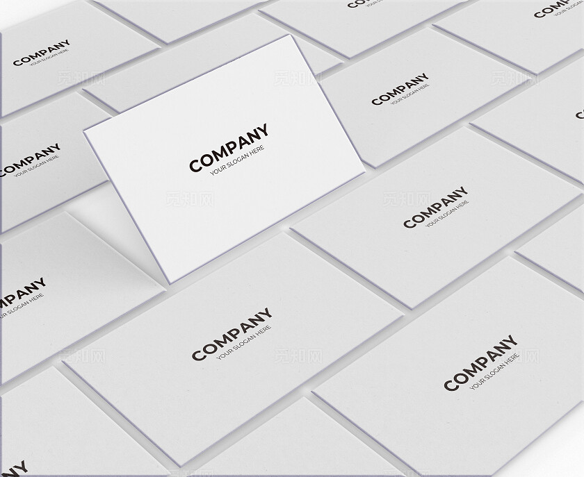 白色简约名片样机