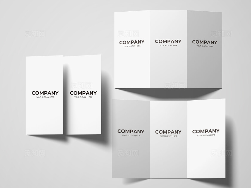 白色简约三折页