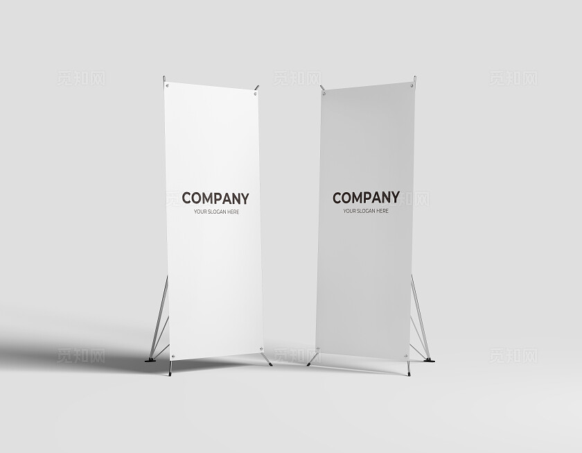 白色简约易拉宝样机