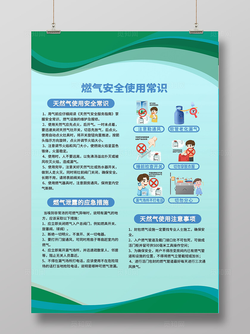 绿色燃气安全使用常识宣传栏