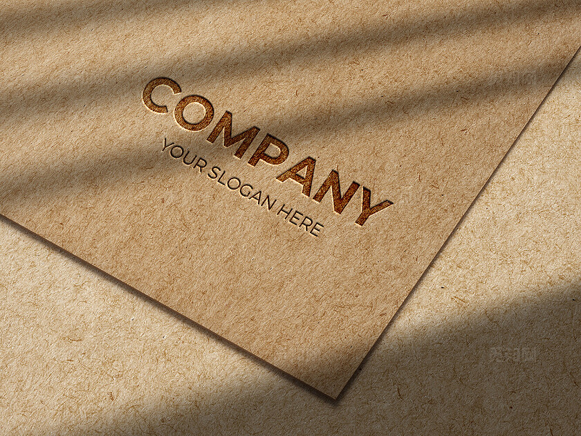 大气牛皮纸底纹logo样机