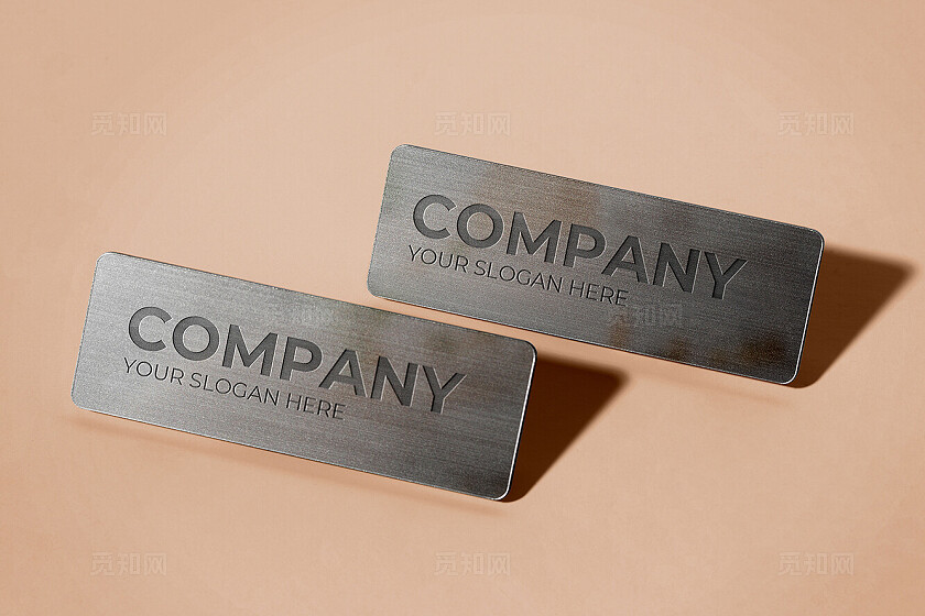  银色不锈钢牌logo样机