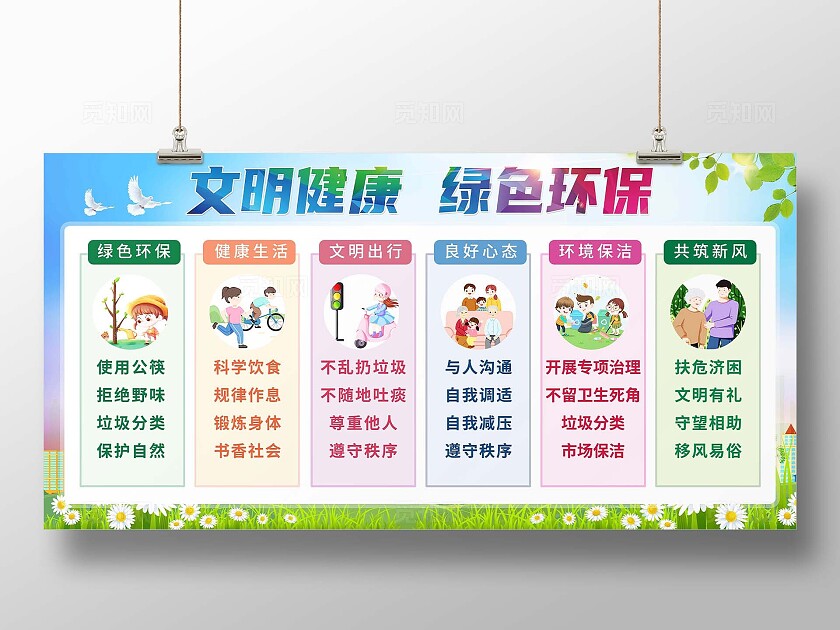 文明健康绿色环保宣传语宣传栏
