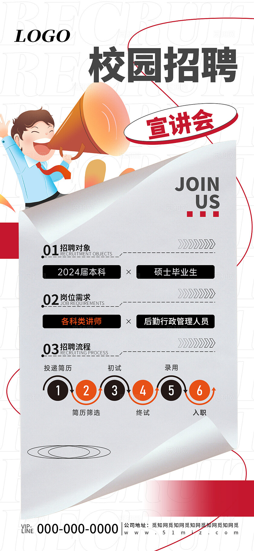 创意简约校园招聘宣讲会宣传介绍手机海报