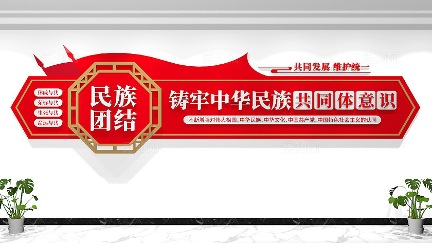 铸牢中华民族共同体意识民族团结文化墙