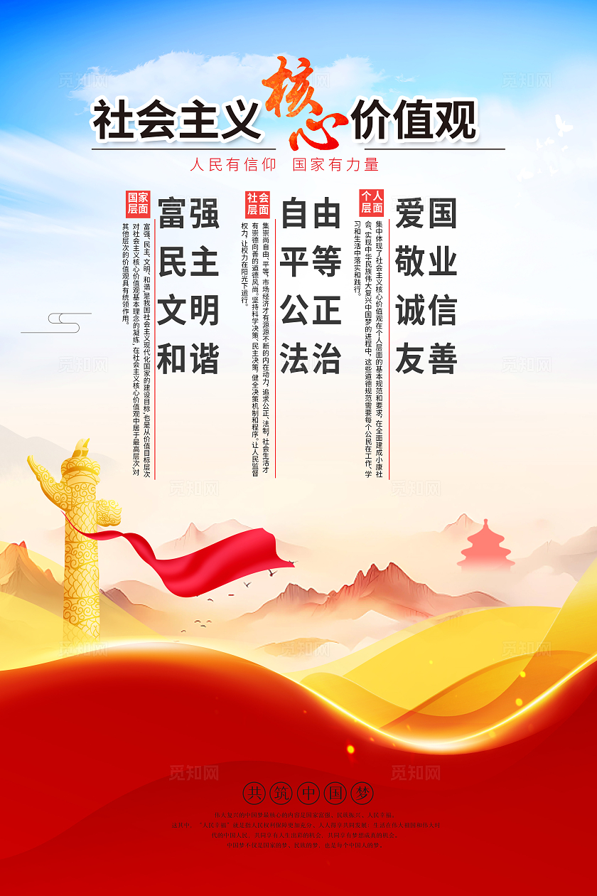 社会主义核心价值观展板海报