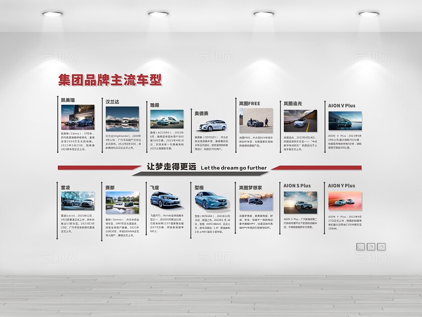 高级深红简约大气汽车品牌车型4S文化墙 企业文化墙