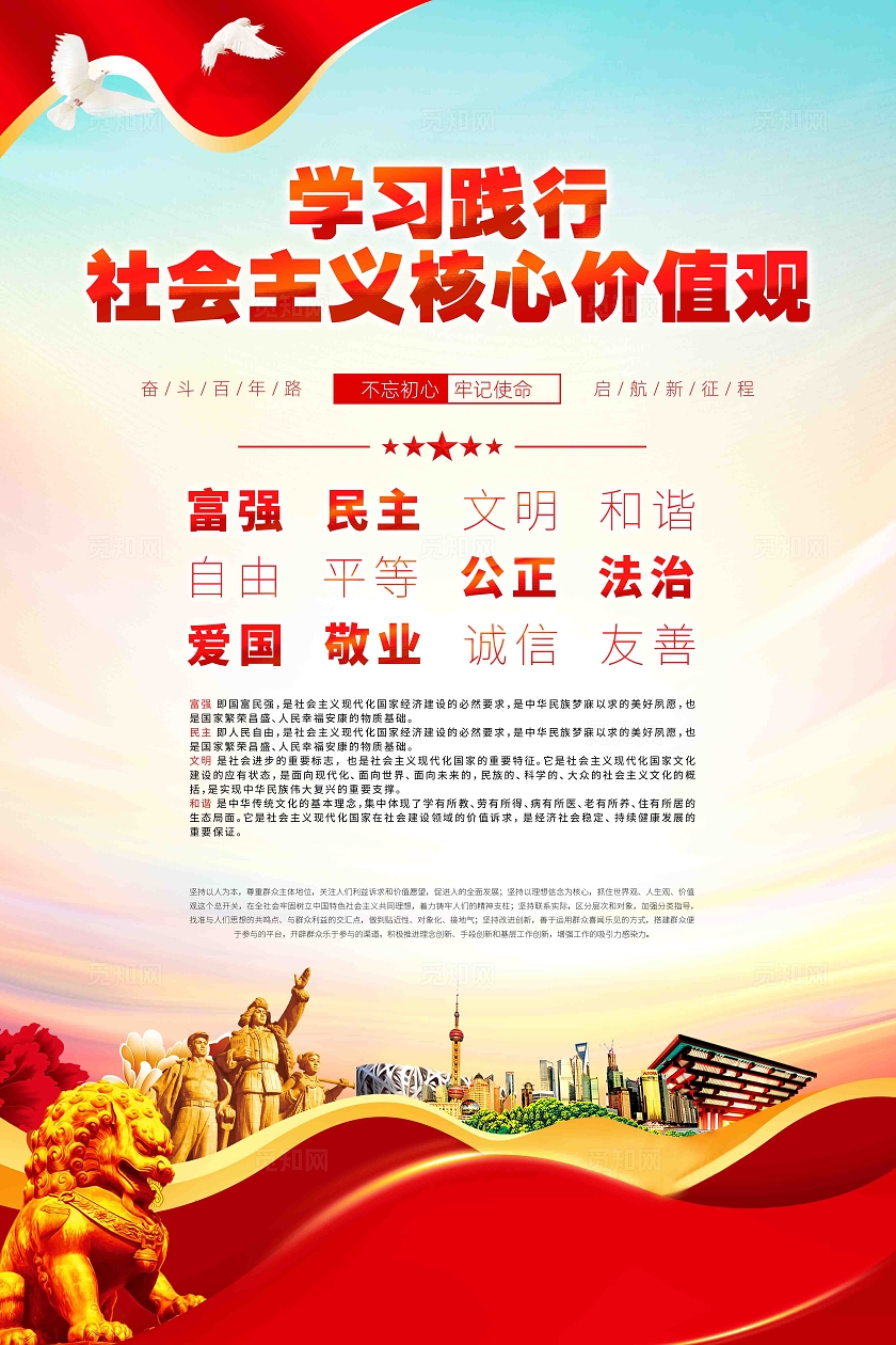 学习践行社会主义核心价值观海报