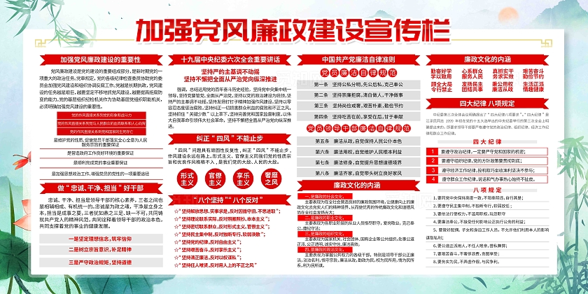 坚守廉洁底线弘扬清风正气廉政宣传栏展板