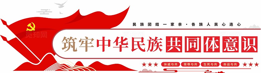 红色铸牢中华民族共同体意识文化墙民族团结文化墙