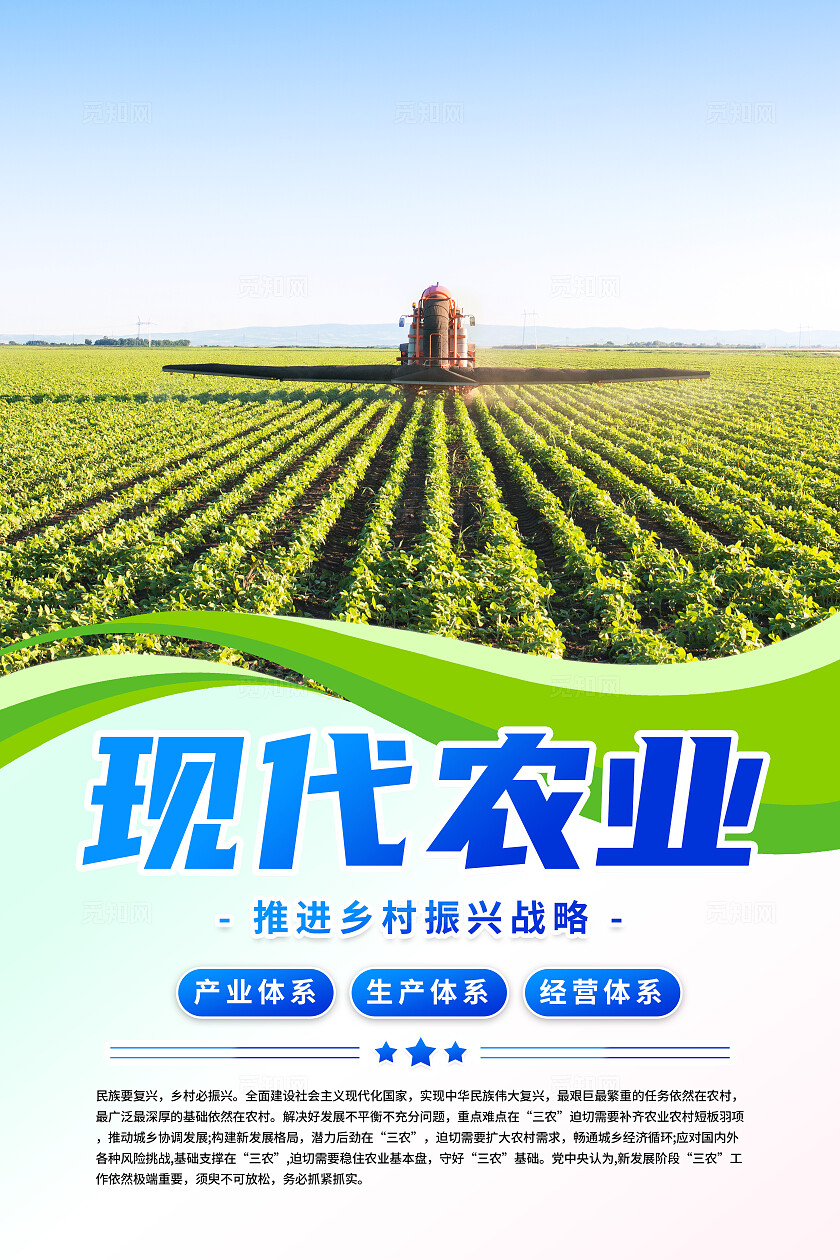 现代农业宣传海报生态环保农村乡村发展
