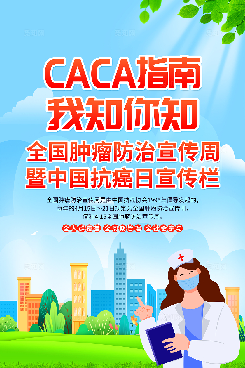 蓝色建议CACA指南我知你知2024全国肿瘤防治宣传周套图