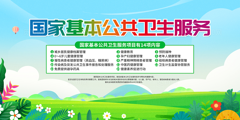 绿色简约国家基本公共卫生服务卫生监督宣传栏