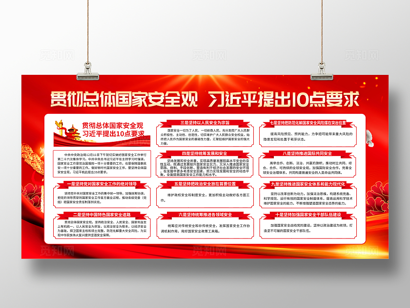 红色党建贯彻总体国家安全观全民国家安全教育日宣传栏2024全民国家安全教育日宣传栏
