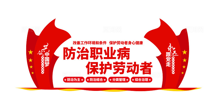 关爱职工保护职工防治职业病职业病防治法宣传周文化墙全国《职业病防治法》宣传周文化墙