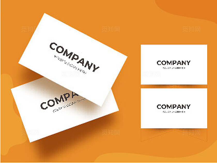 简约黄色大气背景名片样机