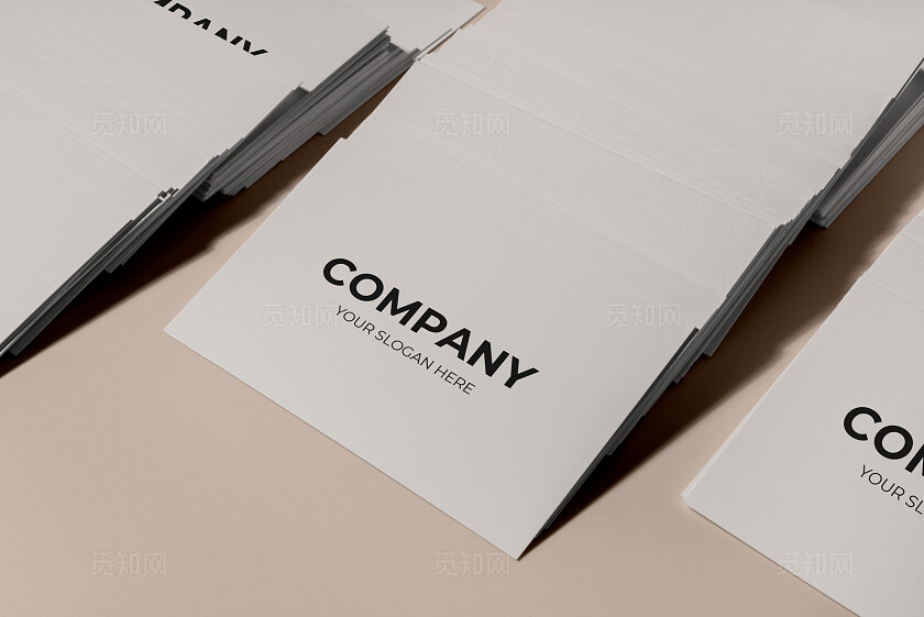 简约白色大气背景名片样机