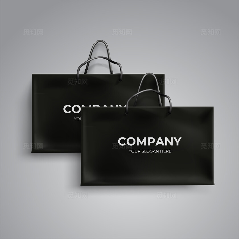 简约大气黑色手提袋样机