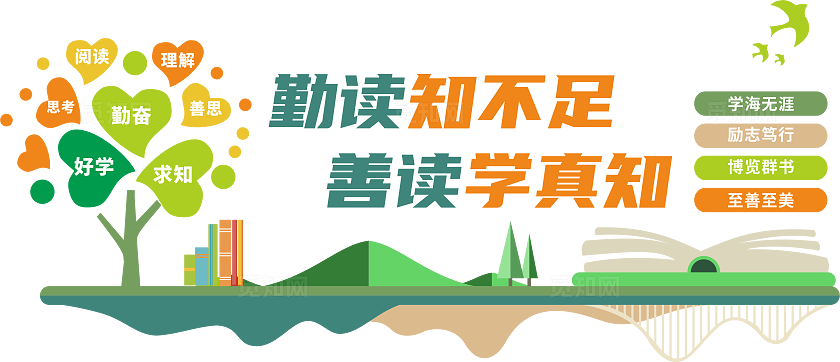 卡通书香校园文化墙