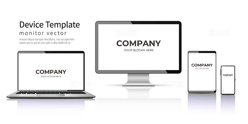 白色简约大气电脑笔记本平板手机样机