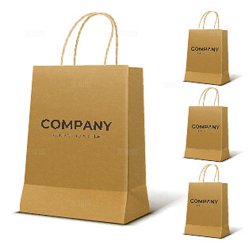 简约大气黄色牛皮纸手提袋