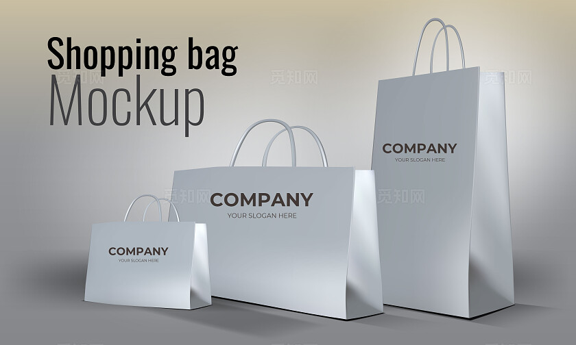 白色简约大气手提袋样机