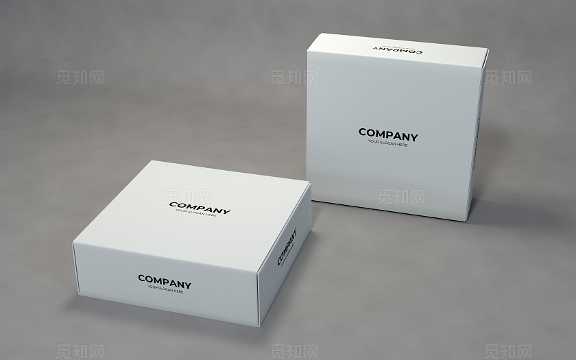 白色简约包装盒子样机