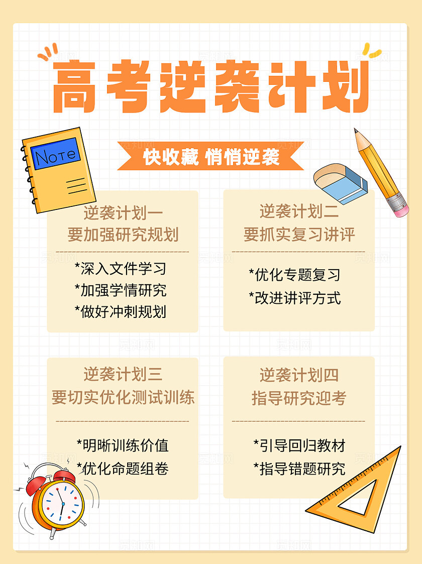 浅橙色黄色平面简约成人高考通过率高考试科目高考逆袭计划小红书封面