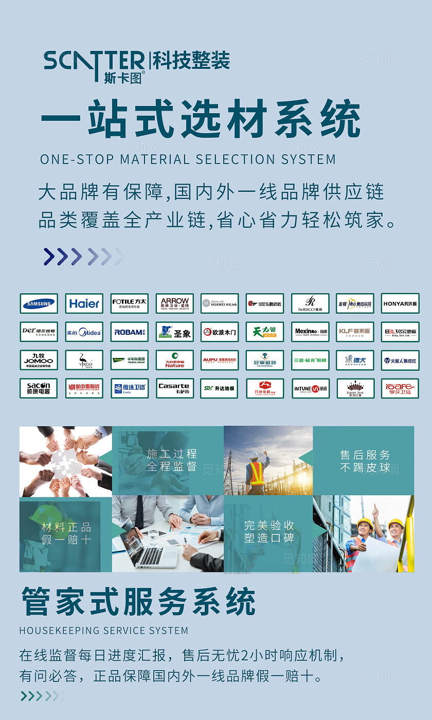 蓝色环保商家材选材宣传海报