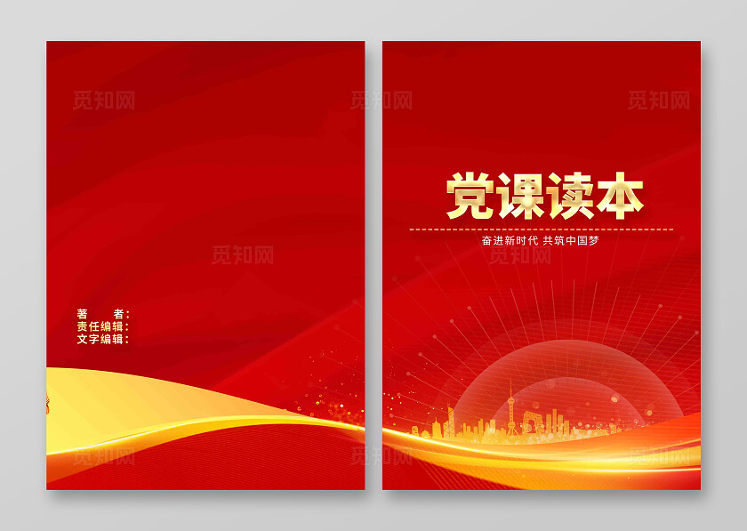 红色庄严大气党课读本党建封面设计