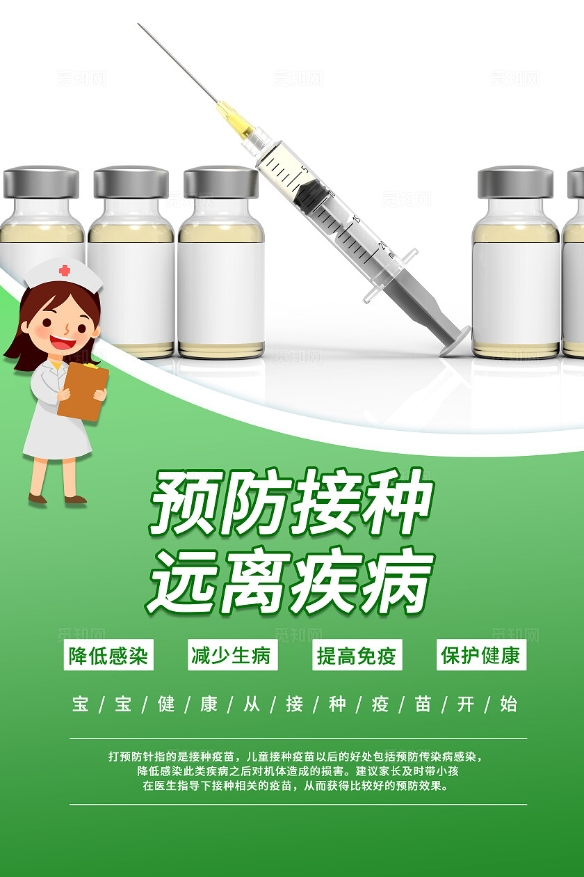 2024全国儿童预防接种日系列海报套图健康医疗