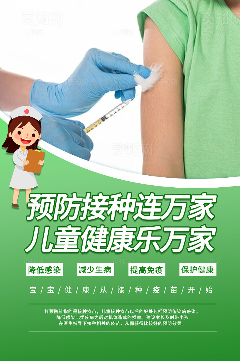 2024全国儿童预防接种日系列海报套图健康医疗