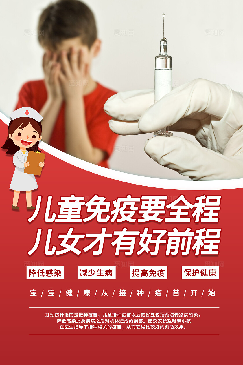 2024全国儿童预防接种日系列海报套图健康医疗