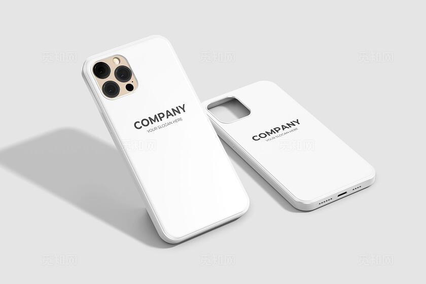 智能白色办公手机壳LOGO样机