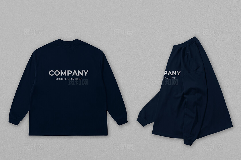 简约黑色服装样机T恤LOGO样机模板