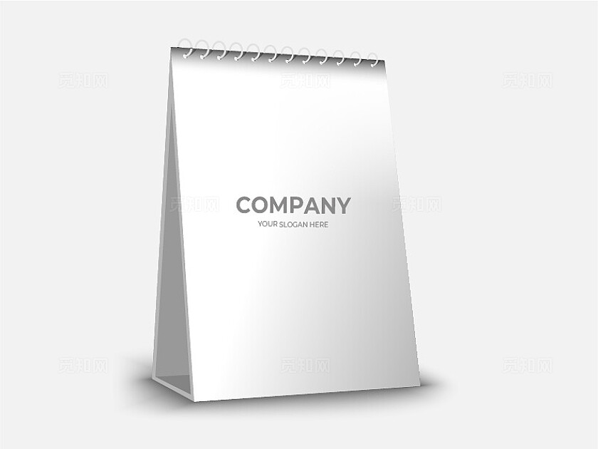 白色简约日历台历LOGO样机