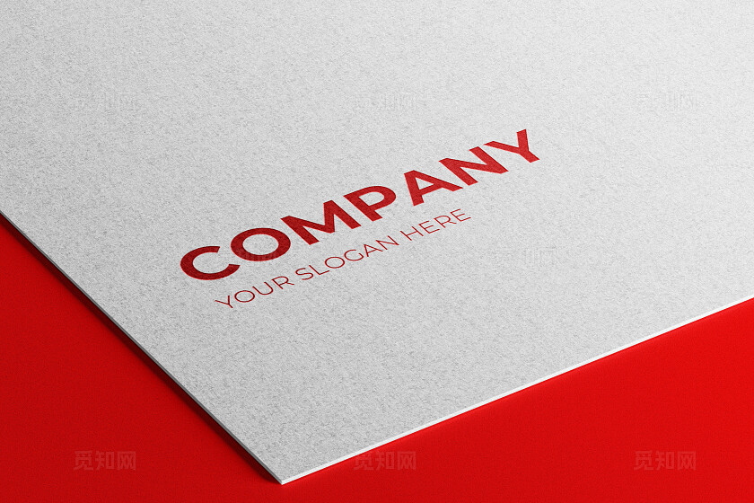 红色背景白色特种纸LOGO样机 