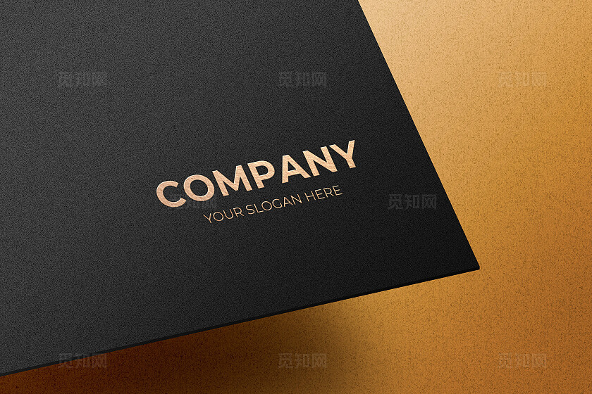 金色背景黑色特种纸LOGO烫金样机