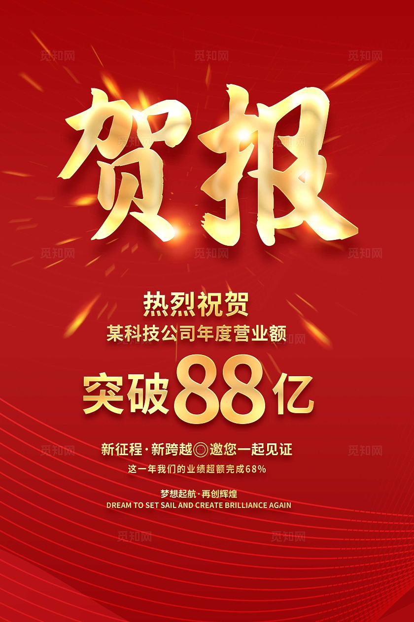 红色喜报喜庆贺报海报