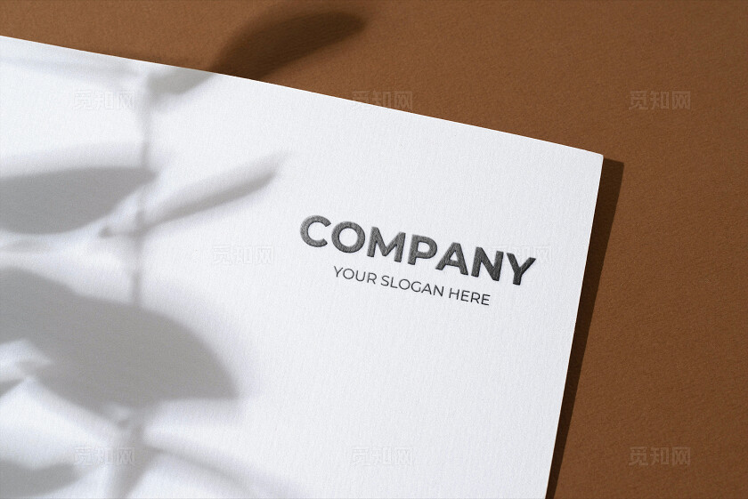咖色纸张上白色特种纸LOGO样机