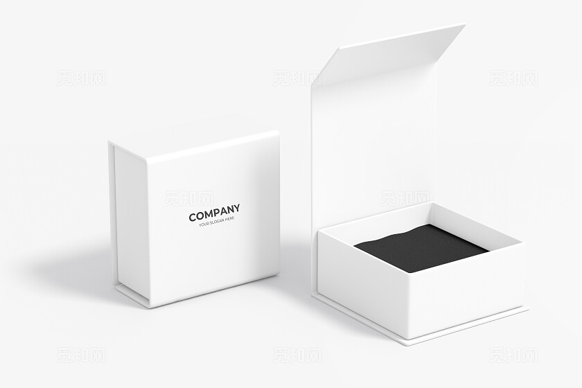 白色背景白色盒子LOGO样机