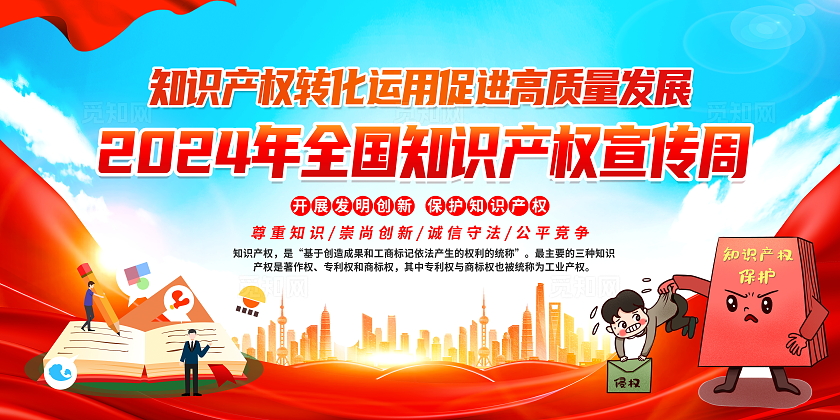 红色大气简约2024年全国知识产权宣传周活动宣传栏展板世界知识产权日世界知识产权宣传周