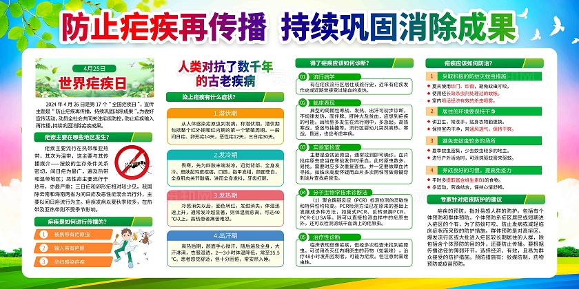 开展2024年全国疟疾日宣传活动展板