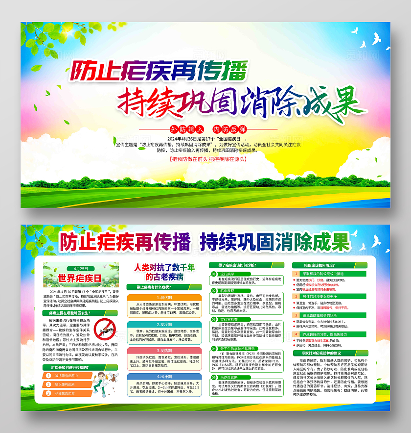 开展2024年全国疟疾日宣传活动展板