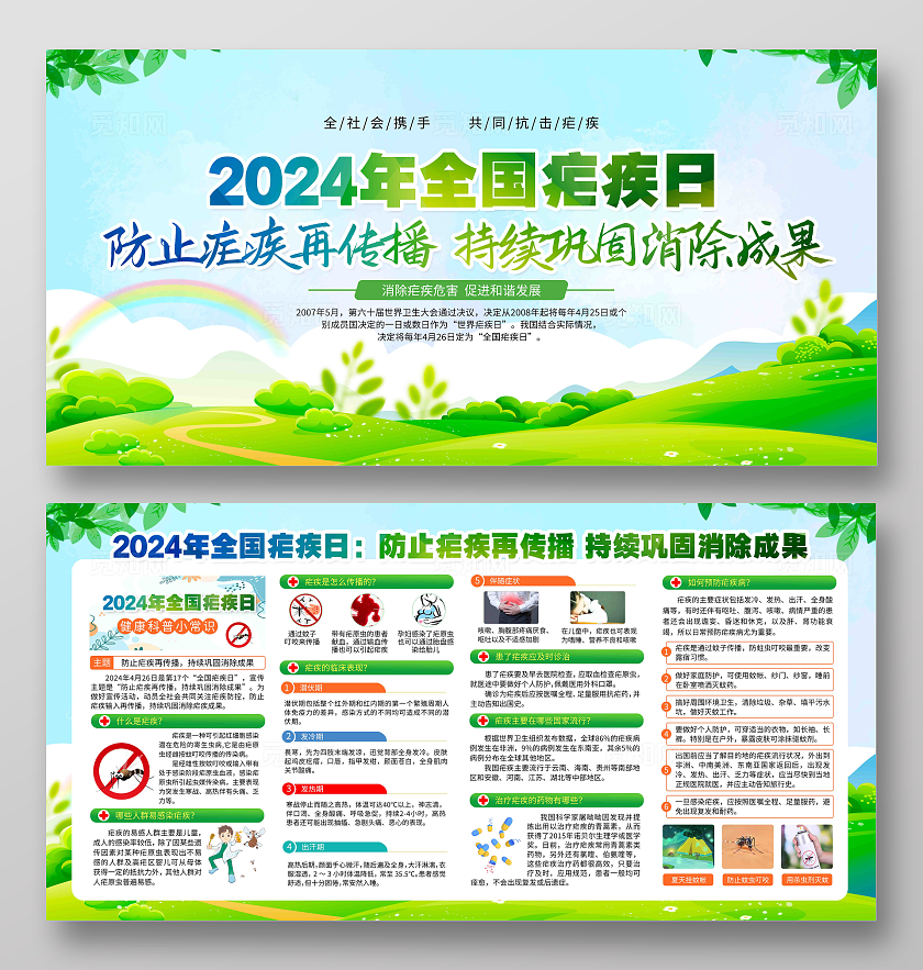 2024年全国疟疾日活动主题展板