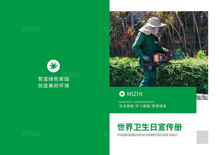 绿色简约大气风世界卫生日宣传册世界卫生日卫生监督画册