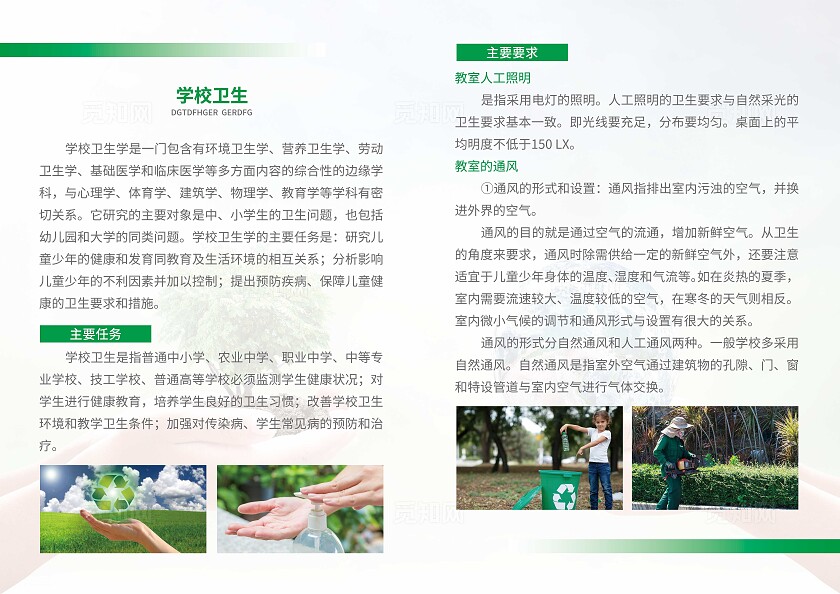 绿色简约大气风世界卫生日宣传册世界卫生日卫生监督画册