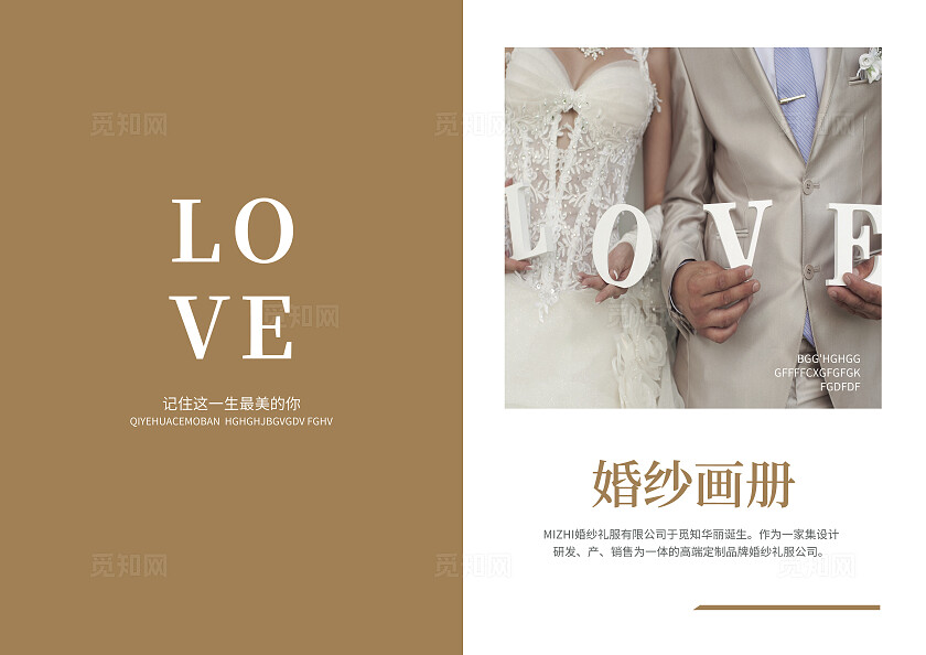 咖色简约大气风婚纱画册婚纱画册