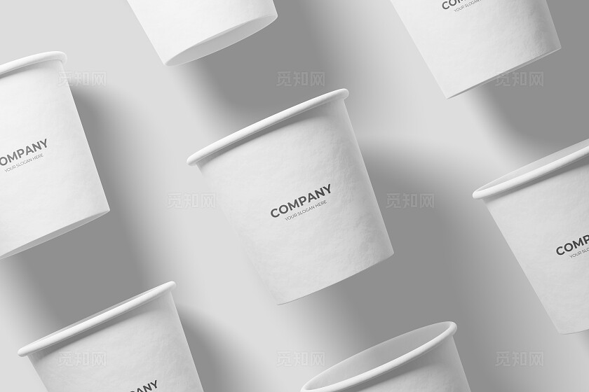 白色纸杯定制LOGO样机模板宣传