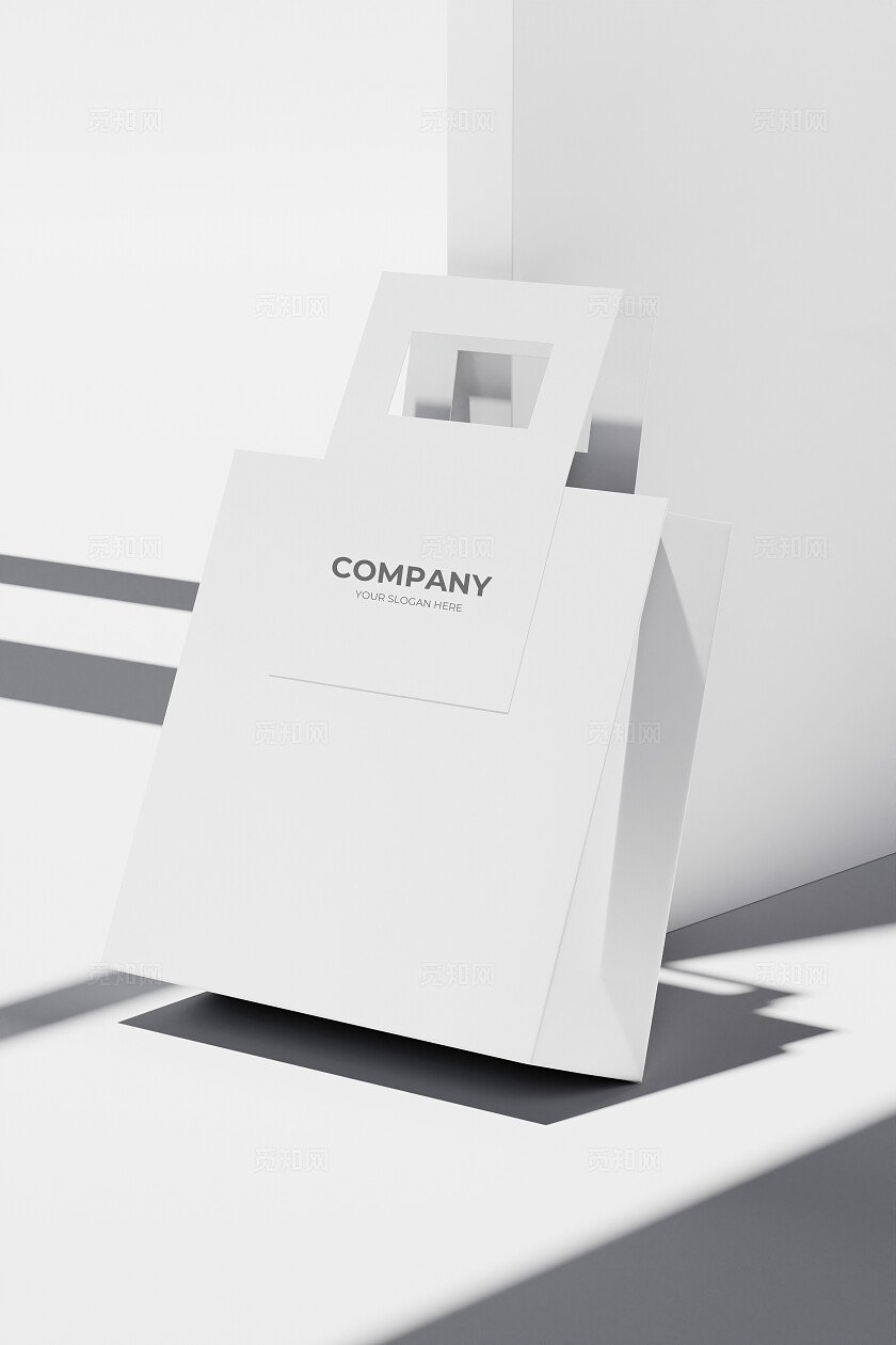 白色纸袋定制LOGO样机模板宣传